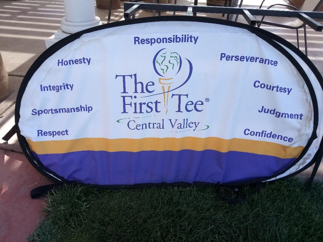 The nine core values of First Tee are shown on this sign at one of the program sites.