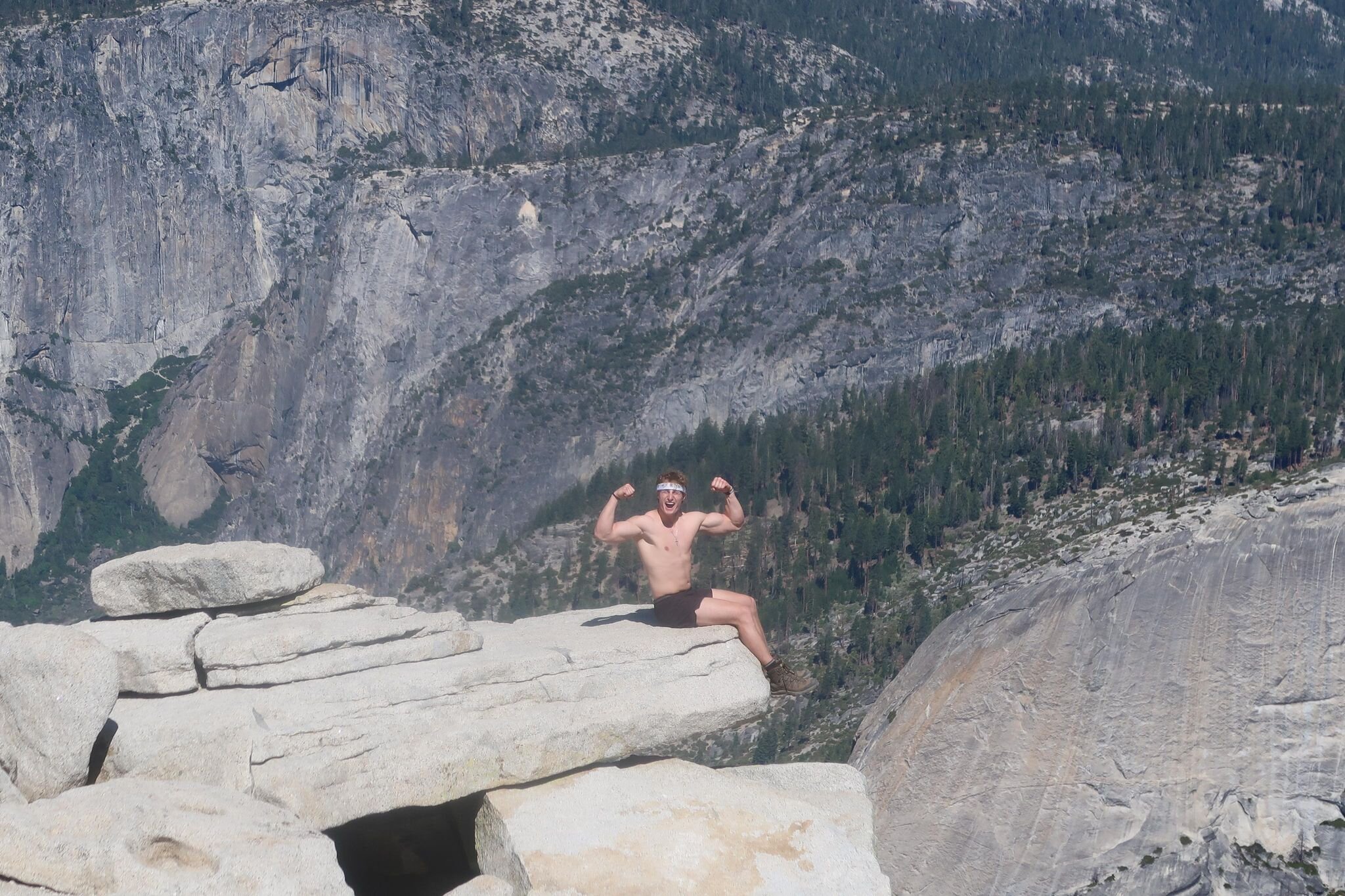 Brennen taking it all in at the top of Half Dome. Photo: ValleyTough.com