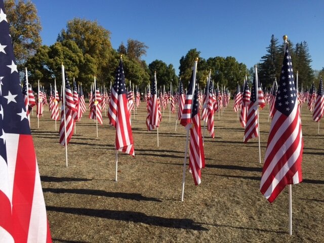 Field of Honor Caption: Merced’s Field of Honor recognizes service men and women. Photo: Newvine Personal Collection
