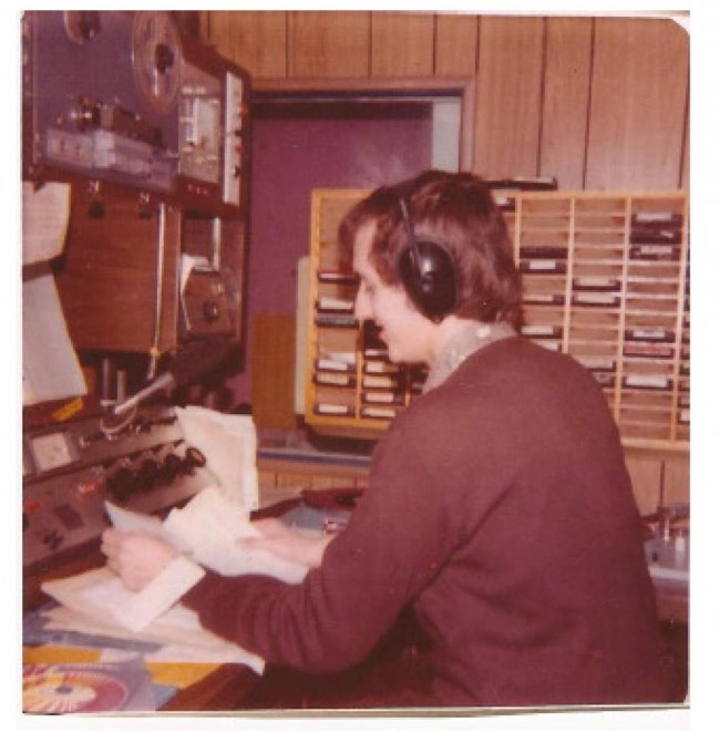 Reading the news on station WBRV in Boonville, New York. Photo: Newvine Personal Collection