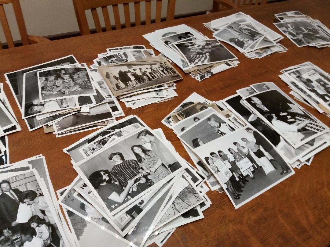 Piles of photographs acquired by the Merced County Courthouse Museum from the Merced Sun Star newspaper. Photo: Steve Newvine