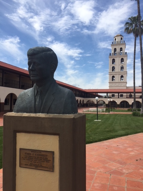 A statue of John F. Kennedy at The Hotel Mission De Oro in Santa Nella, Merced County. Photo by Steve Newvine