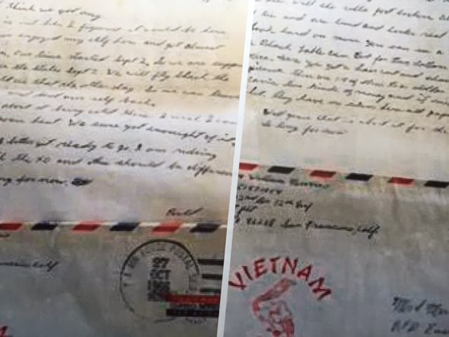 Letters arrived to my Aunt Betty at a rate of about two a month during the time Bill was in Vietnam. From the Newvine Family Collection.