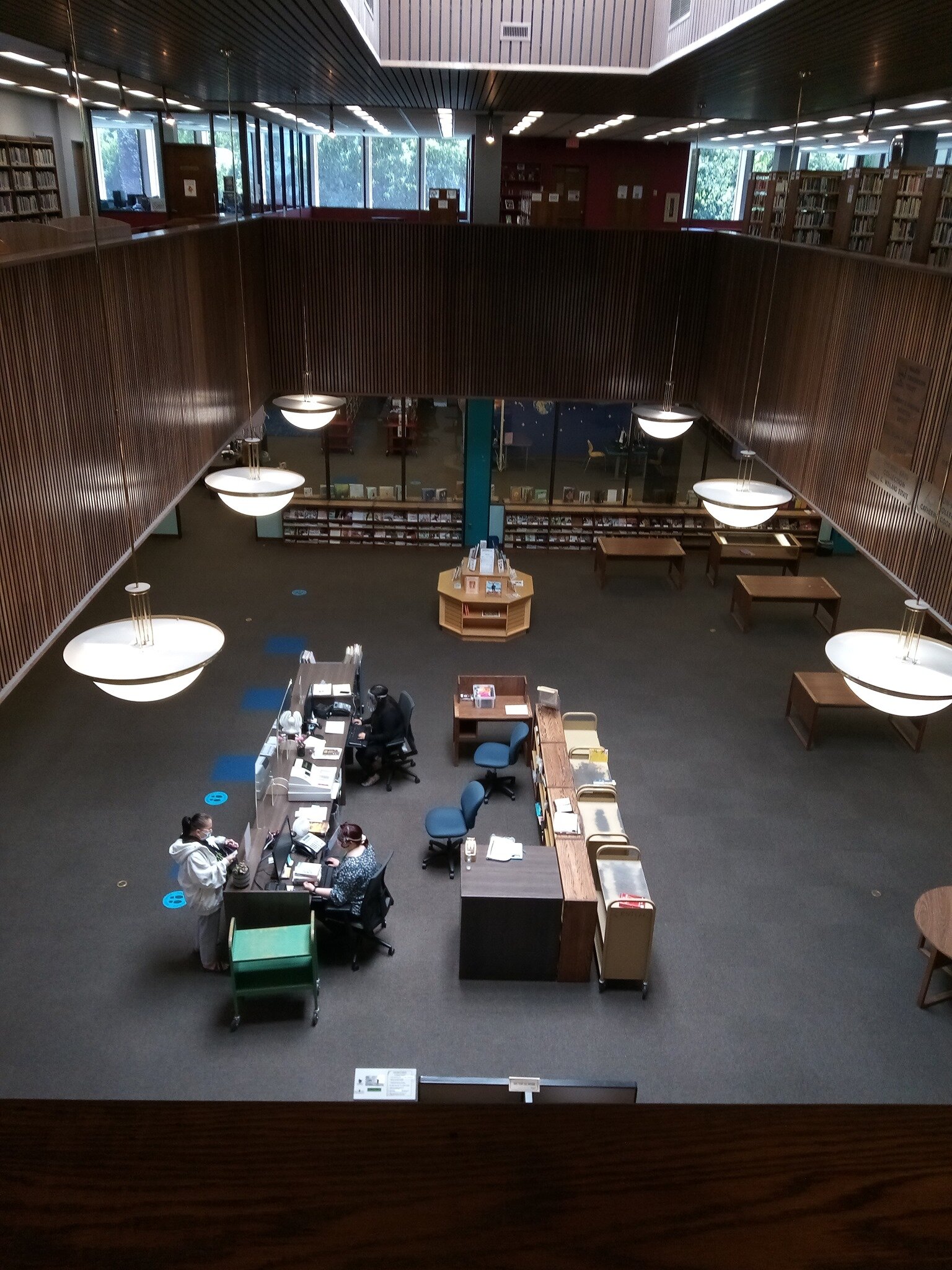 The view of the Merced County Library Main Branch from the second floor. Photo: Steve Newvine