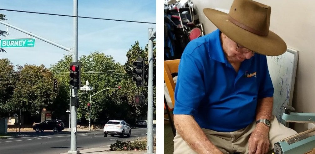 (Left) The site where the Billy Graham Crusade in Modesto was held in 1948. (Right) One of the few remaining Dust Bowl travelers shared his story about a childhood journey from Arkansas. Photos: Steve Newvine