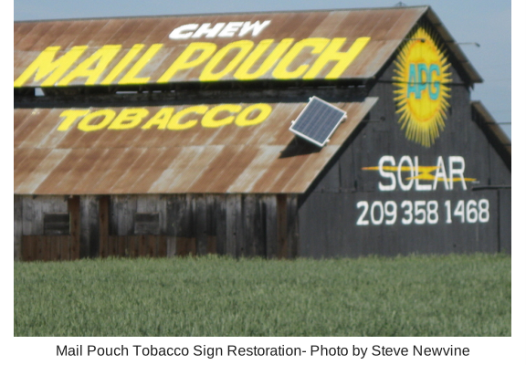 The Mail Pouch Tobacco Sign Makes Merced Building the Barn of the Year