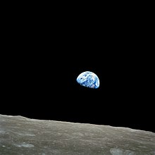 Earthrise is the name of this photograph taken during the Apollo 8 mission in December 1968. Photo: NASA