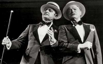 Alex Spanos was good friends with Bob Hope. Here, the pair performed a soft-shoe dance routine for a charity function. Photo: AGSpanos.com