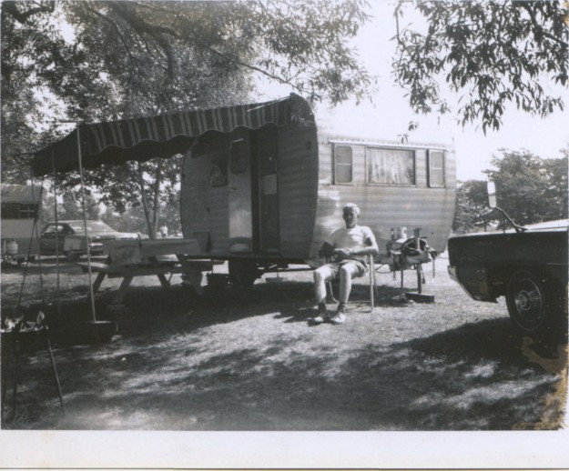 My Dad in front of our camper. Photo from the Newvine Personal Collection