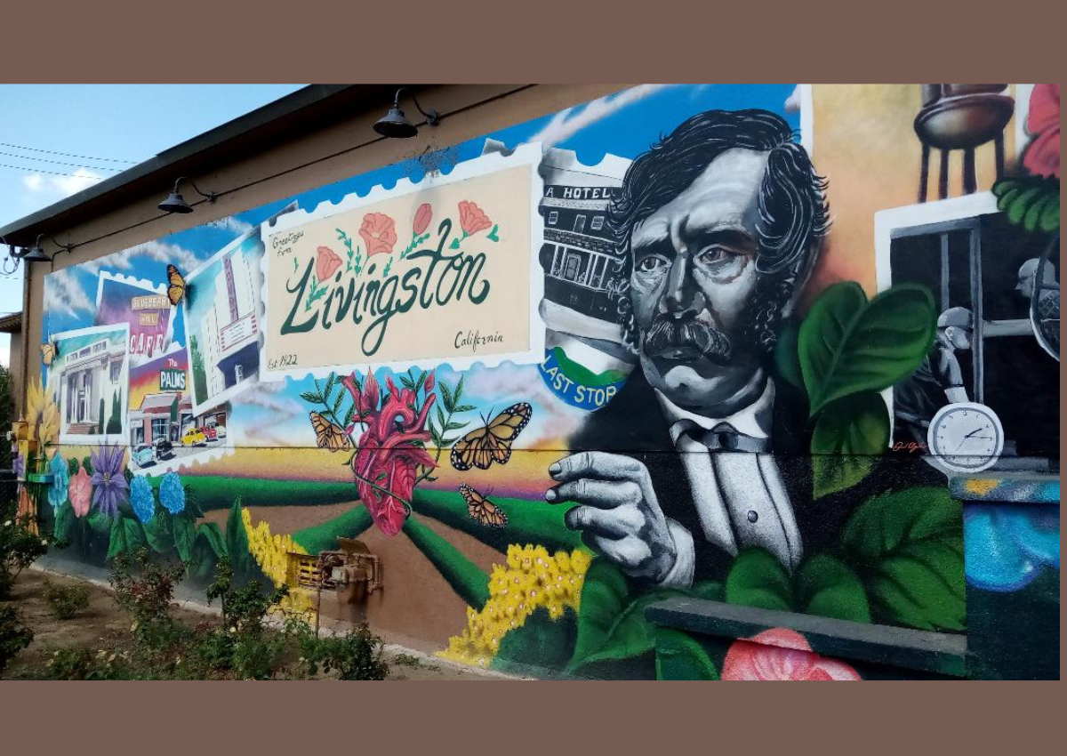 This mural was painted at the Livingston Historical Museum in recognition of the City of Livingston’s one-hundredth anniversary. Photo: Steve Newvine
