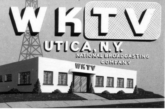 An art card depicting television station WKTV in Utica, New York.