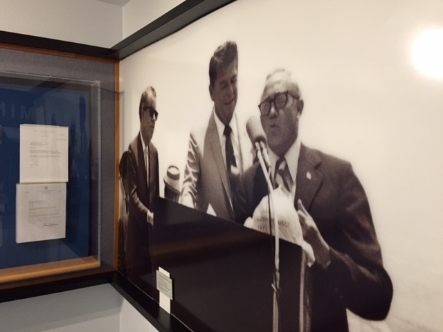 Then Governor Ronald Reagan’s image covers part of a wall at the San Luis Reservoir. Photo by Steve Newvine