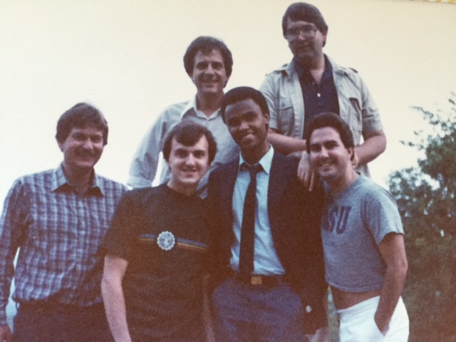  A very young Steve Newvine (bottom left) with co-workers in Huntsville, Alabama.  Photo from the Newvine Personal Collection 