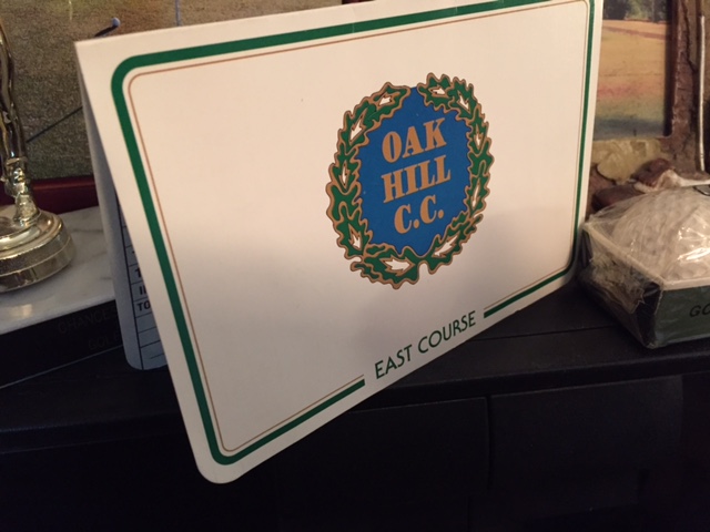 The score card from my one and only round at Oak Hill Country Club. Picture from the Newvine Personal Collection