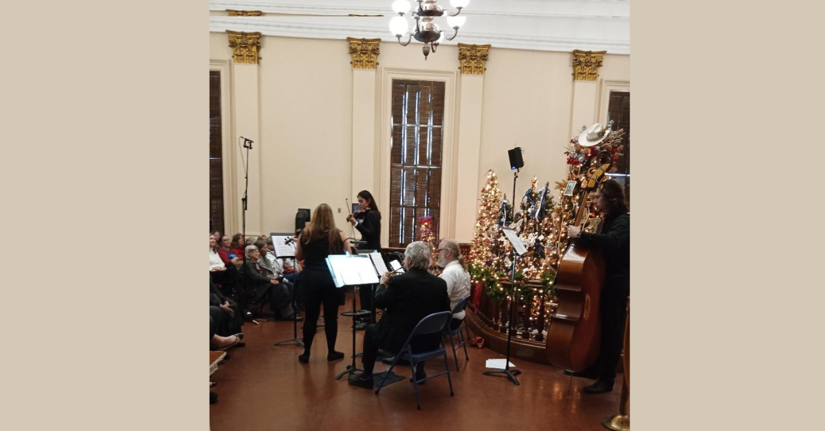 The Merced Baroque Sinfonia performs at the Christmas Open House at the Merced Courthouse Museum. Photo: Steve Newvine