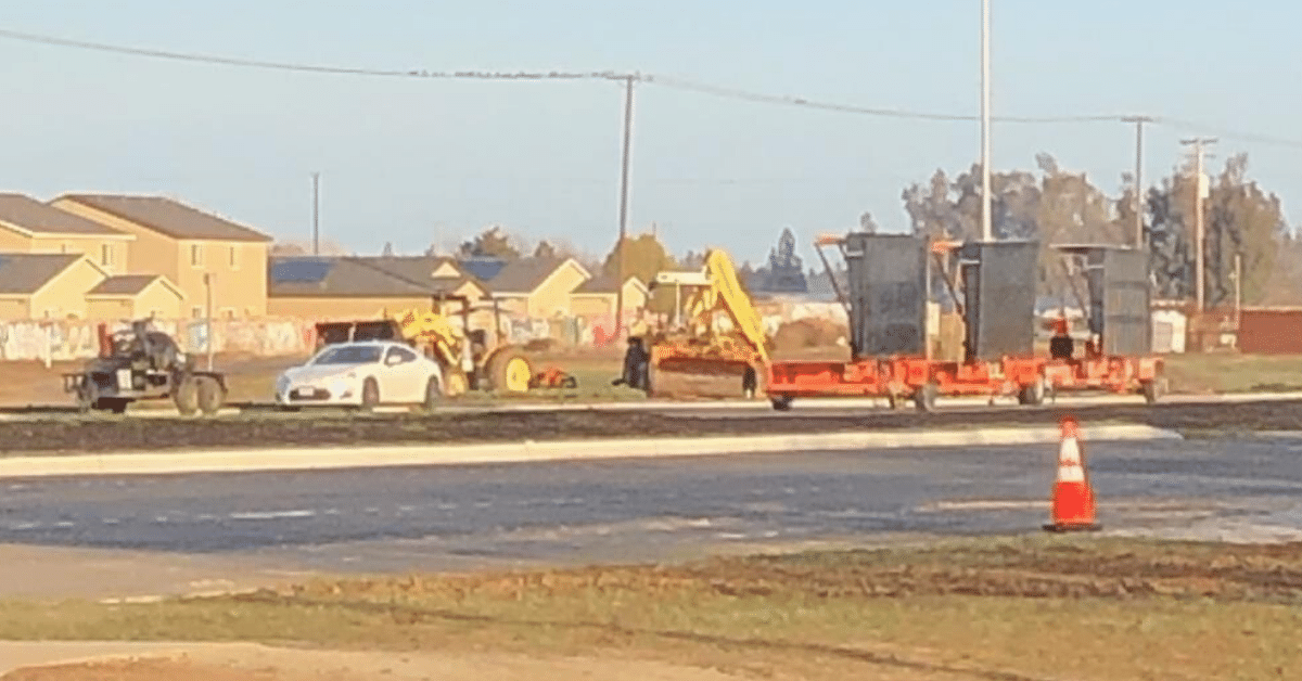 A construction crew working on Segment 2 of Campus Parkway in Merced. Photo: Steve Newvine