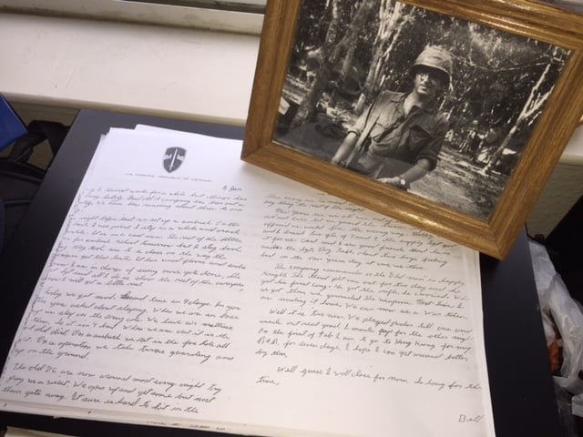 My uncle Bill Newvine and one of the letters he wrote to family members in my hometown of Port Leyden, New York. Photo: Steve Newvine