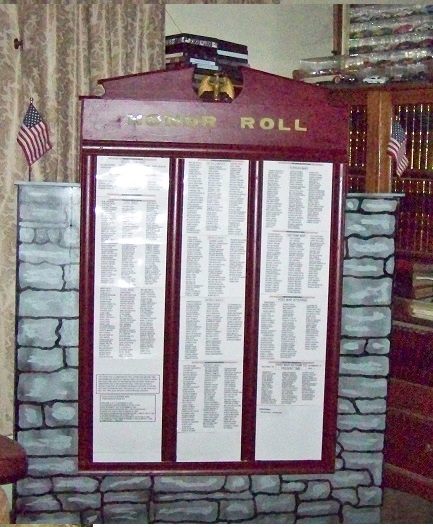 The Honor Roll honoring those who served in my hometown and surrounding area in Port Leyden, New York. My great uncle Chester Dean’s name is on this Honor Roll. Photo by Gerald Schaffner