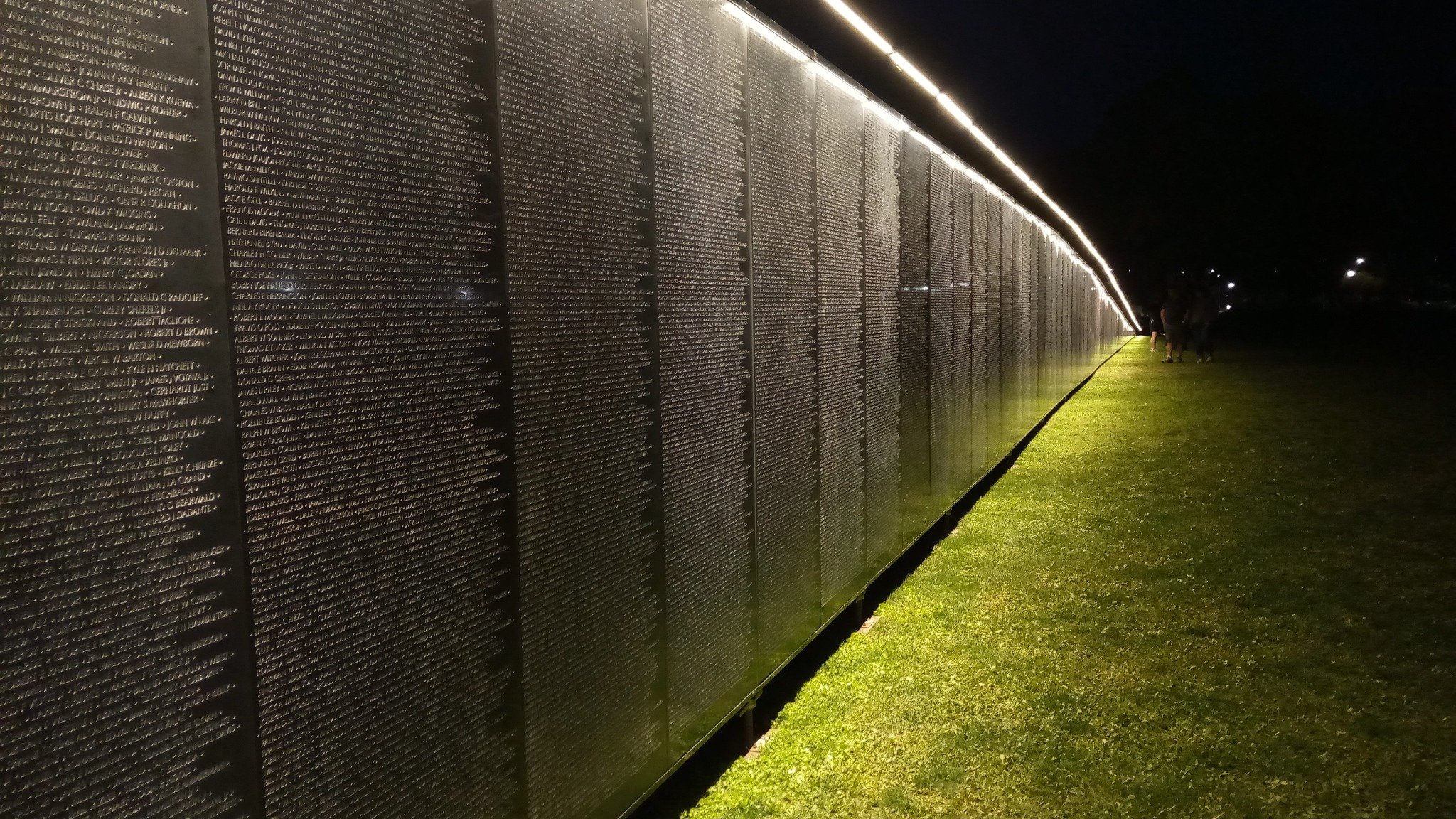 The Wall that Heals at night in front of Merced College. Photo: Steve Newvine