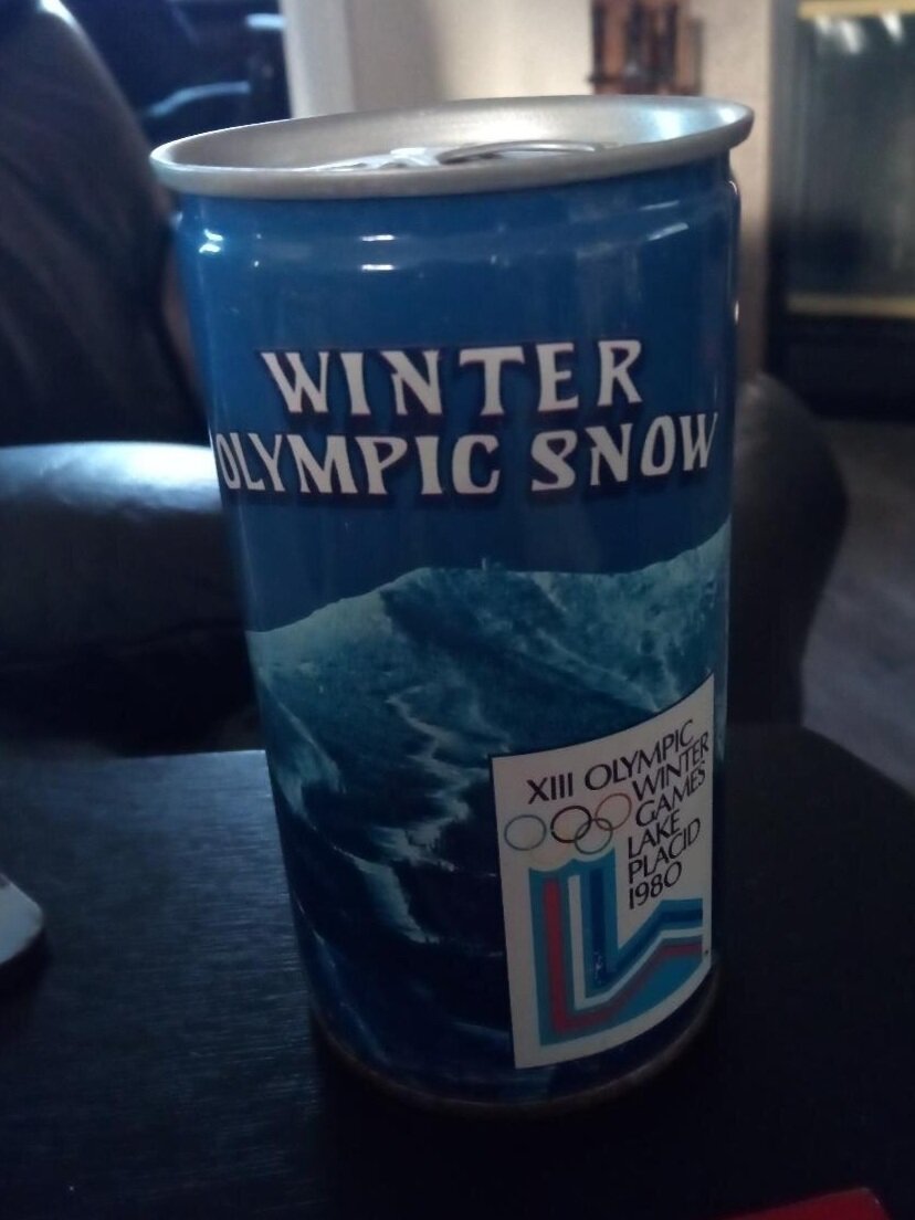 The Winter Olympic Snow can, sold as a novelty during the 1980 Lake Placid games. Photo: Newvine Personal Collection.