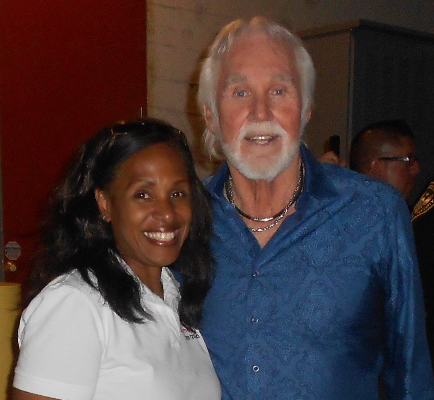 Necola Adams with Kenny Rogers. Photo: Necola Adams