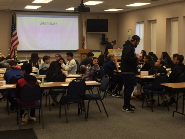Middle school spelling teams competed in the Merced County Junior High Spelling Bee final held at the Merced County Office of Education offices in Merced. Photo: Steve Newvine